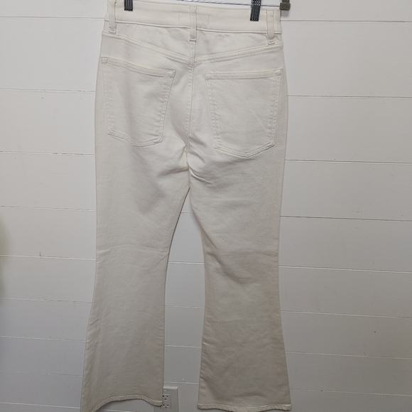 Warp + Weft Off-white Flare Leg High Waist Jeans Size 26 - Picture 8 of 16